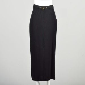 Black Knit Straight Maxi Skirt St. John Sport