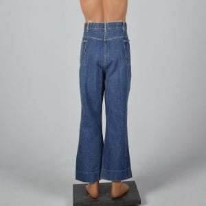 XL 1970s Big Yank Workwear Jeans Dark Wash Straight Leg Light Fade Vintage Denim - Fashionconservatory.com