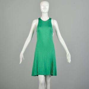 XXS 2000s Ralph Lauren Trapeze Dress Kelly Green Simple Design Ponte Knit Flirty Skirt