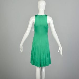 XXS 2000s Ralph Lauren Trapeze Dress Kelly Green Simple Design Ponte Knit Flirty Skirt - Fashionconservatory.com