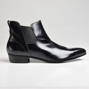 Sz 8.5 1960s Black Leather Deadstock Chelsea Style Beatle Boots - Fashionconservatory.com