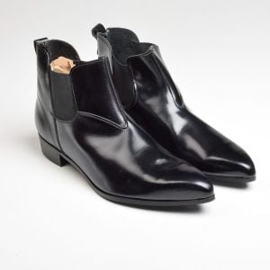 Sz 8.5 1960s Black Leather Deadstock Chelsea Style Beatle Boots