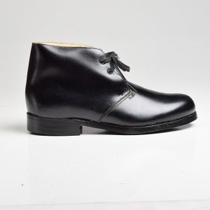 Sz 6.5 1960s Black Leather Faux Shearling Lined Vintage Boots - Fashionconservatory.com
