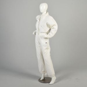 Medium 1980s Quilted White SnowSuit Coveralls WinterWear Ski Vacation Holiday Outfit FILA Athletic - Fashionconservatory.com