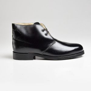 Sz 7.5 1960s Black Leather Faux Shearling Lined Chukka Boots - Fashionconservatory.com