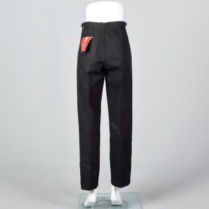 XS 1960s Mens Deadstock Pants Black Twill Jeans Tapered Trousers - Fashionconservatory.com