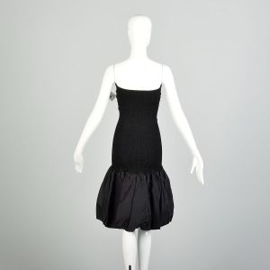 Medium 1980s Black Strapless Bodycon Mermaid Tube Prom Dress - Fashionconservatory.com