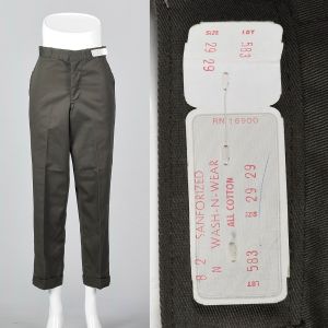 Small 1960s Mens Pants Deadstock Cotton Trousers