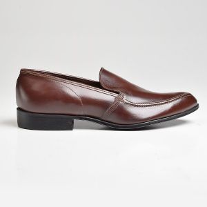 Sz6.5 1960s Brown Leather Loafers Vintage Tru-Flex Casual Slip-On Shoes