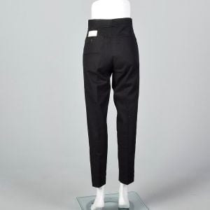 XS 1960s Mens Pants Deadstock Black Trousers - Fashionconservatory.com