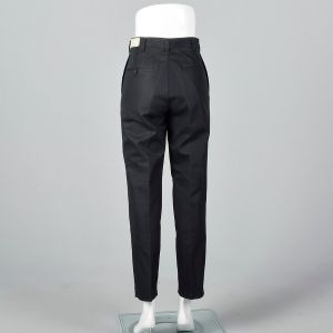 Small 1960s Mens Pants Black Deadstock Trousers - Fashionconservatory.com