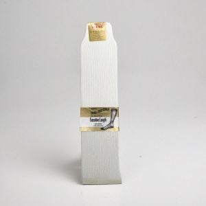 Deadstock 1950s Men's Ivory Socks Ribbed Knit Nylon Stretch Thin Sheer Over the Calf - Fashionconservatory.com