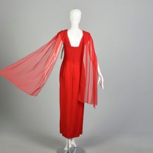 L| Deadstock 1990s Dave & Johnny Lipstick Red Prom Formal Dress - Fashionconservatory.com