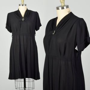 3XL 1950s Little Black Dress Short Sleeve Plus Size Sheer Volup 