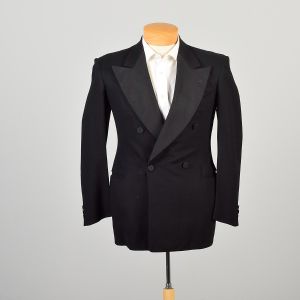 Medium 1940s Mens Double Breasted Tuxedo Jacket