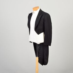 Small 1930s Mens Wool Tailcoat White Tie Tuxedo Jacket - Fashionconservatory.com