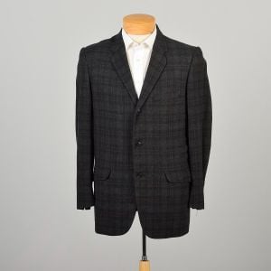 Large 1950s Sears Plaid Wool Sport Coat Casual Suit Jacket