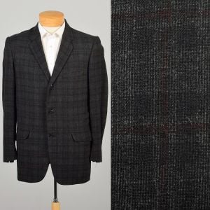 Large 1950s Sears Plaid Wool Sport Coat Casual Suit Jacket - Fashionconservatory.com