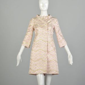 XXS/XS | Pink, Silver & Gold Metallic 1990s Brocade Jacket by Lilly Pulitzer