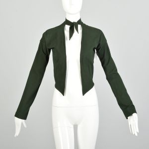 XXS/XS | Green Avant Garde Minimalist Bolero Cardigan by Romeo Gigli