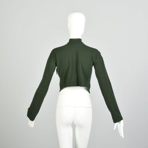 XXS/XS | Green Avant Garde Minimalist Bolero Cardigan by Romeo Gigli - Fashionconservatory.com