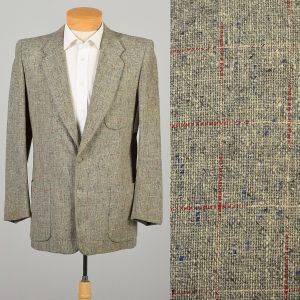 Large 1950s Atomic Fleck Jacket Gray & Red