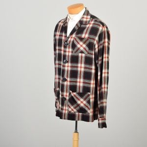 Large/XL 1950s Plaid Red and Blue 49er Jacket - Fashionconservatory.com