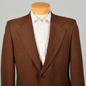 M | Brown 1970s Blazer Sport Jacket with Wide Lapels by Johnny Carson - Fashionconservatory.com
