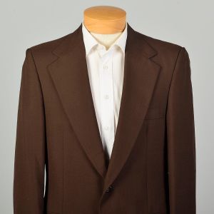L | Mens 1970s Brown Two Button Blazer Sport Jacket with Wide Lapels by Botany 500 - Fashionconservatory.com