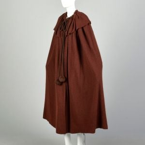 1970s Yves St Laurent Rive Gauche Cape Cashmere Angora Knit Soft Autumn Outerwear Designer Vintage - Fashionconservatory.com