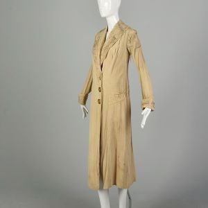XS/S 1900s Edwardian Linen Duster Jacket Motoring Coat - Fashionconservatory.com
