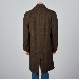 Large 1970s Coat Park Lane Brown Plaid Mens Outerwear - Fashionconservatory.com