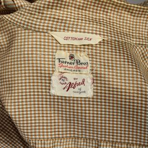 XXL 1950s Rockabilly Loop Collar Shirt Silk Blend Plaid Check Square Bottom - Fashionconservatory.com
