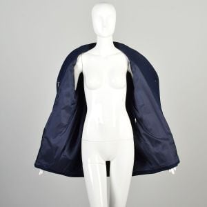XL 1980s Navy Blue Wool Blazer Pendleton Double Breasted Peacoat Classic Timeless Jacket - Fashionconservatory.com