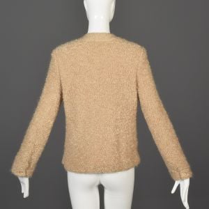 Medium 1960s Courreges Blush Pink Knit Cardigan Sweater  - Fashionconservatory.com