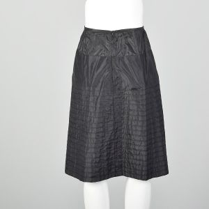 Small 1950s Black Slip Underpinning Quilted Stiff Interfacing Crinoline Lingerie - Fashionconservatory.com