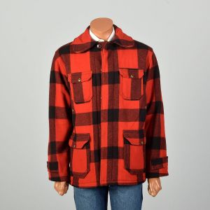 Large 1950s Woolrich Red Plaid Jacket Winter Hunting Chore Coat