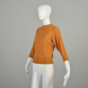 Small/Medium 1960s Mustard Yellow Sweater Top - Fashionconservatory.com