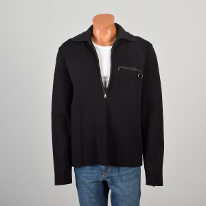 Large 2000s Prada Designer Black Knit Utility Zip Sweater Top  - Fashionconservatory.com