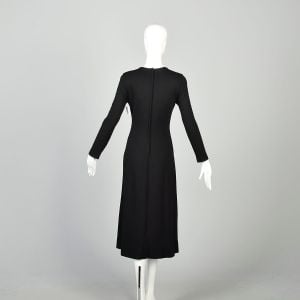 XS/S | 1970s Black Knit Asymmetrical Button Knit Midi Dress by Jonathan Logan - Fashionconservatory.com