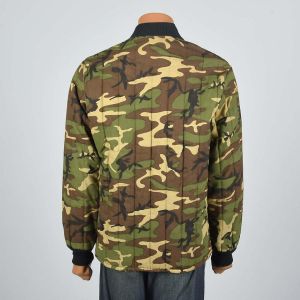 Large Mens 1970s Quilted Camo Jacket Rib Knit Cuffs Pockets Puffy Camouflage Hunting Winter  - Fashionconservatory.com