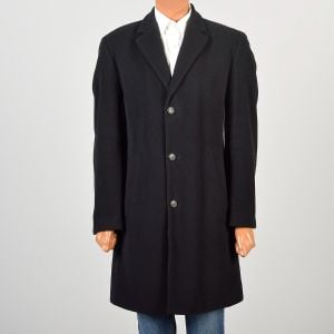 Medium 2010s Black Cashmere Coat Classic Winter Coat by Hugo Boss