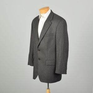 L-XL 2000s Gray Two Button Blazer Chaps Ralph Lauren Silk Tweed Classic Sport Jacket  - Fashionconservatory.com