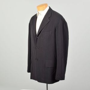 Large 2000s Black Blazer Two Front Timeless Designer Sport Coat Jacket  - Fashionconservatory.com