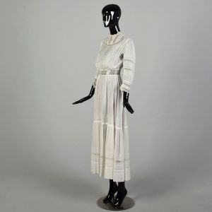 XXS 1890s Victorian Dress Pigeon Bust Cotton Lawn - Fashionconservatory.com