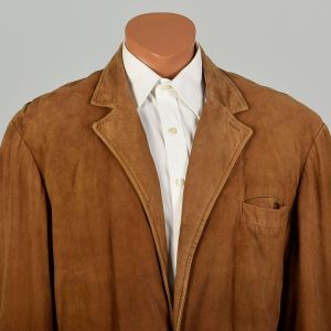 XL/XXL | 2000s Brown Cognac Orvis Distressed Suede Hunting Jacket Sport Coat - Fashionconservatory.com
