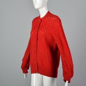 1960s Red Cardigan - Fashionconservatory.com