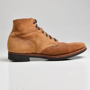 Size 12A 1940s WW2 Roughout Chukka Boots Brown Suede Leather Ankle Boots - Fashionconservatory.com
