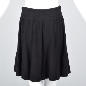 Medium 1990s Sonia Rykiel Black Knit Mini Skirt Skater Skirt  - Fashionconservatory.com