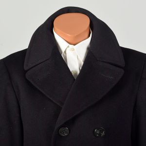 M | 1950s Navy Peacoat Anchor Buttons Naval Clothing Depot - Fashionconservatory.com